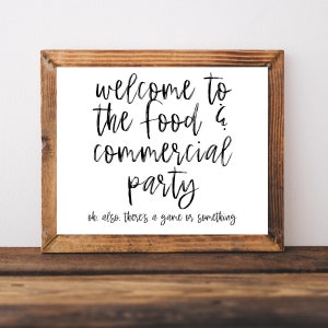 Football Party Decor, Food and Commercial Party, Football Party Sign, Gameday Party Decor, Gameday Sign, Football Party Supplies