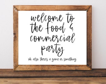 Football Party Decor, Food and Commercial Party, Football Party Sign, Gameday Party Decor, Gameday Sign, Football Party Supplies