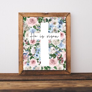 Estampes de Pâques, Art mural de Pâques, Il est ressuscité, Décor chrétien de Pâques, Décor de mur de Pâques, Estampable de Pâques, Pâques religieuse, Signe de Pâques