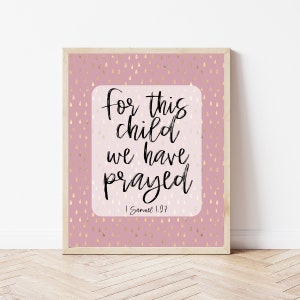 Schwangerschaft Ankündigung Digital, Kinderzimmer WandKunst Bibel, für dieses Kind wir betet haben, 1 Samuel 1:27, Endlich schwanger, Regenbogen Baby Geschenke