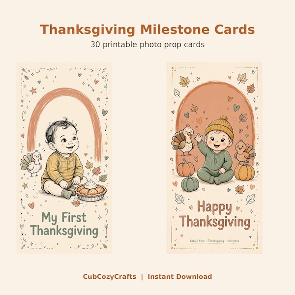 Thanksgiving Baby Milestone Cards