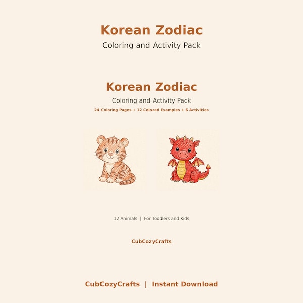 Korean Zodiac Coloring Pages