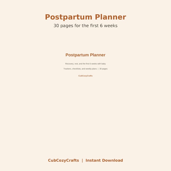 Postpartum Planner