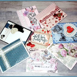 Tarjetas de amor, tarjetas de San Valentín, tarjetas en blanco hechas a mano, tarjetas de felicitación, tarjetas de notas, tarjetas de regalo