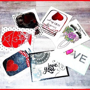 Tarjetas de amor: 3 tarjetas de San Valentín, tarjetas hechas a mano, tarjetas de felicitación, tarjetas de notas, tarjetas de regalo