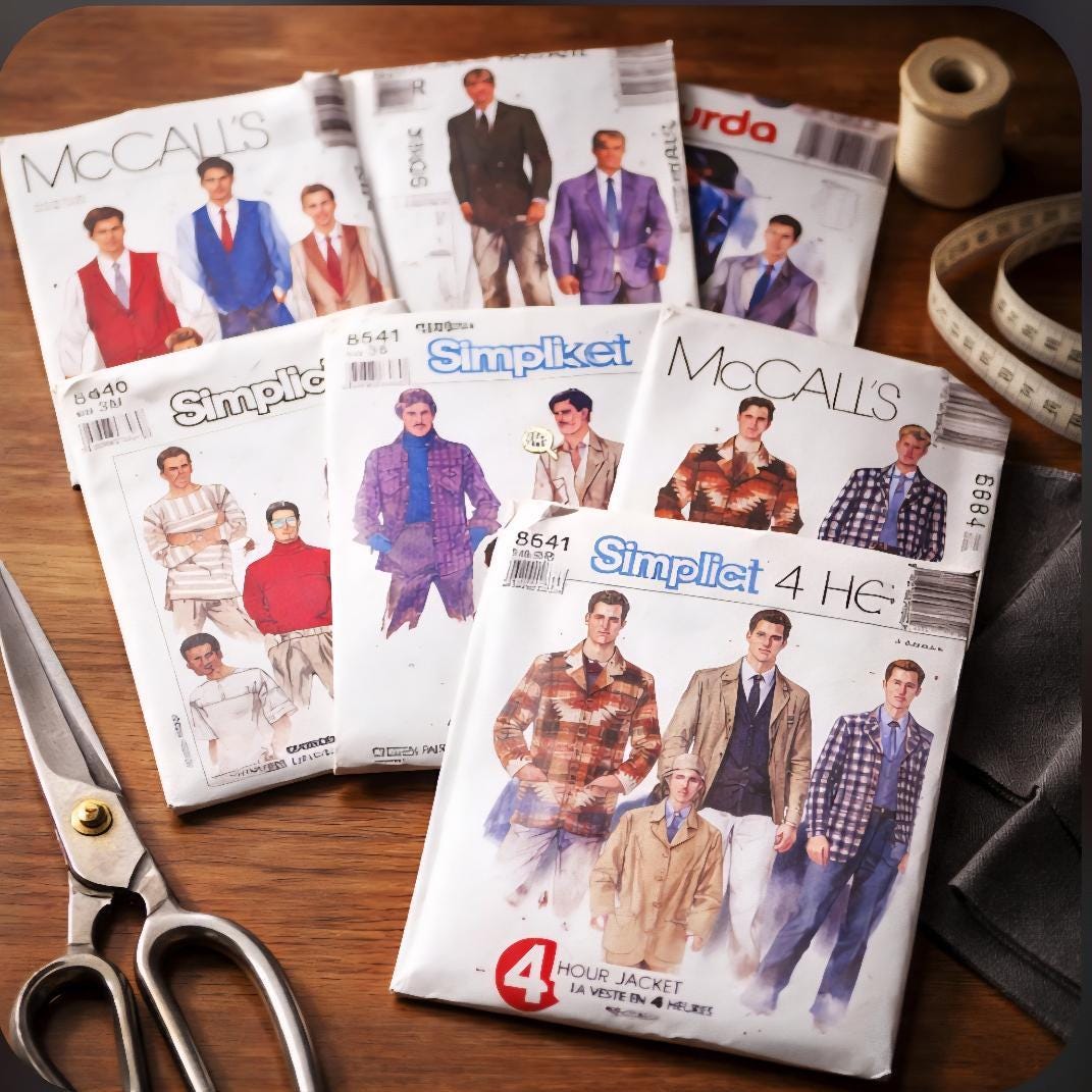 Men's Paper Sewing Pattern, Burba, Mccall's, Simplicty (bin 2) - Etsy