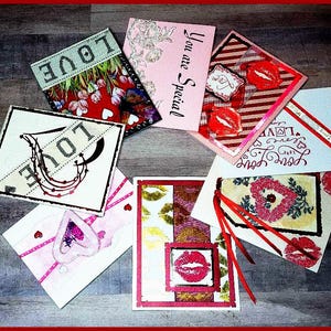 Tarjetas de amor - 2, Tarjetas de San Valentín, Tarjetas hechas a mano, Tarjetas de felicitación, Tarjetas de notas, Tarjetas de regalo