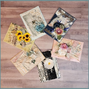 Shabby Chic Grußkarten, Notizkarten, Geschenkkarten,