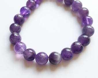 Amethyst Bracelet - Amethyst Mala - Purple Bracelet ~ Gemstone Bracelet ~ February birthstone bracelet ~ Crystal Healing ~ Anxiety relief