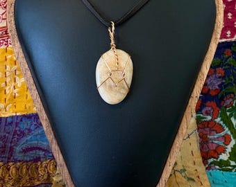 Quartz Crystal Pendant Necklace - Naturally Sourced Gemstone, Hand collected and wrapped in copper wire, boho artisan jewelry