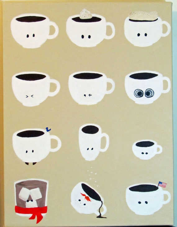 Items similar to Cute Coffee Cups on Etsy