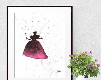 WICKED Glinda Watercolor Print [Instant Download] | Good Witch | Pink