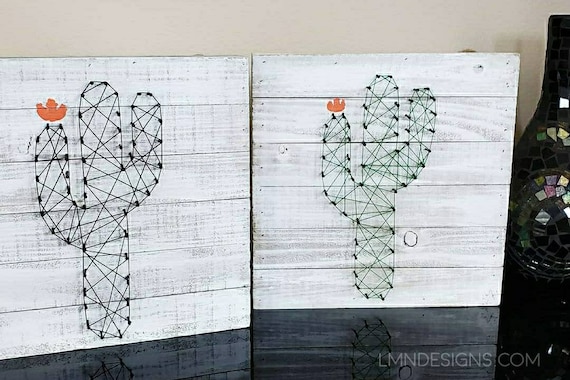 Cactus String Art Decor - Wood Art Decor