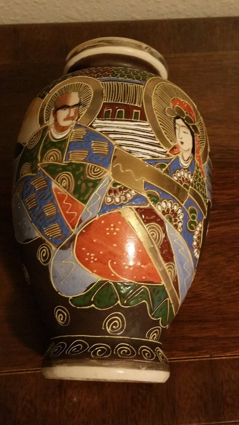 Antique Japanese Satsuma Vase Etsy