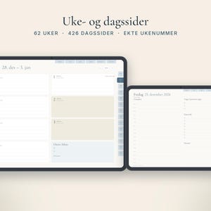 Pianificatore digitale da novembre 2026 al 2027 in Norvegia, pianificatore GoodNotes, calendario per iPad con numero di telefono, calendario ipertestuale immagine 3