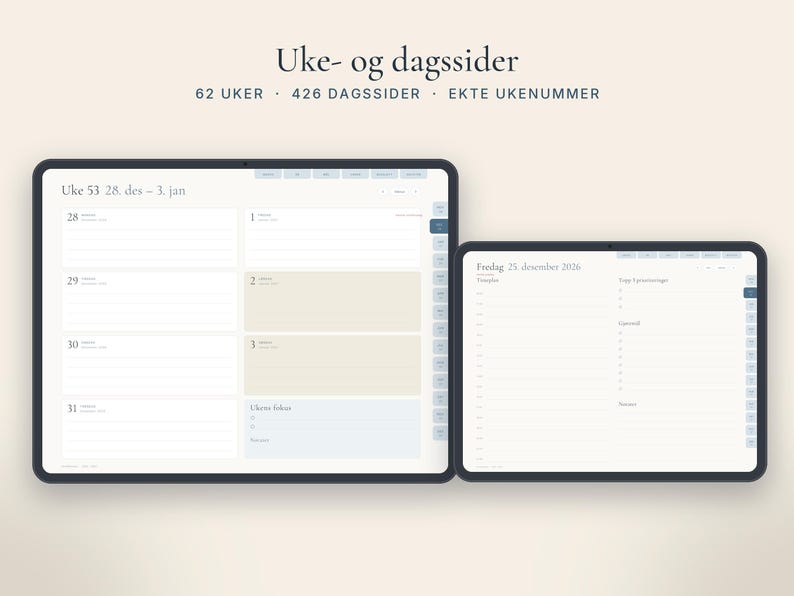 Pianificatore digitale da novembre 2026 al 2027 in Norvegia, pianificatore GoodNotes, calendario per iPad con numero di telefono, calendario ipertestuale immagine 3