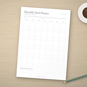 Printbare maaltijdplanner met boodschappenlijst, weekmenu, maandmenu, boodschappenlijst (PDF, A4 en US Letter). afbeelding 2
