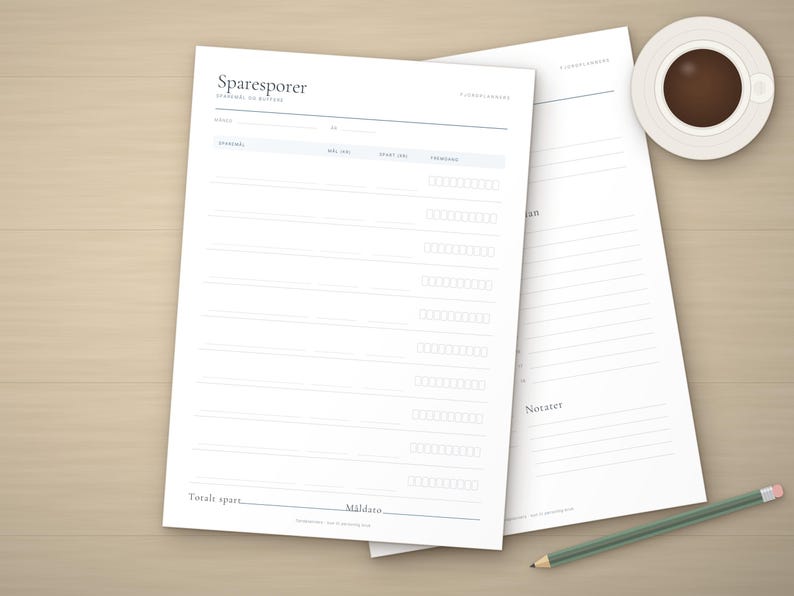 Planleggerpakke til utskrift, Ukeplanlegger, Vanesporer, Sparesporer og Dagsplan PDF A4, Planner norsk pakke, Gjøremålsliste image 2