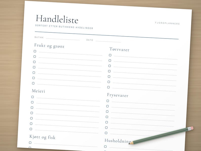 Matplanlegger på norsk, Ukesmeny og handleliste, Månedsmeny, Matbudsjett, Oppskriftsark, A4 PDF til utskrift image 3