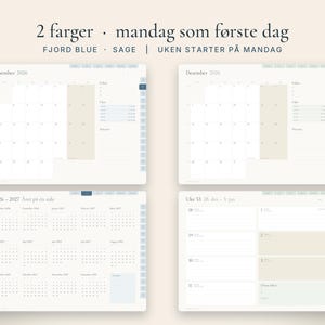 Pianificatore digitale da novembre 2026 al 2027 in Norvegia, pianificatore GoodNotes, calendario per iPad con numero di telefono, calendario ipertestuale immagine 6