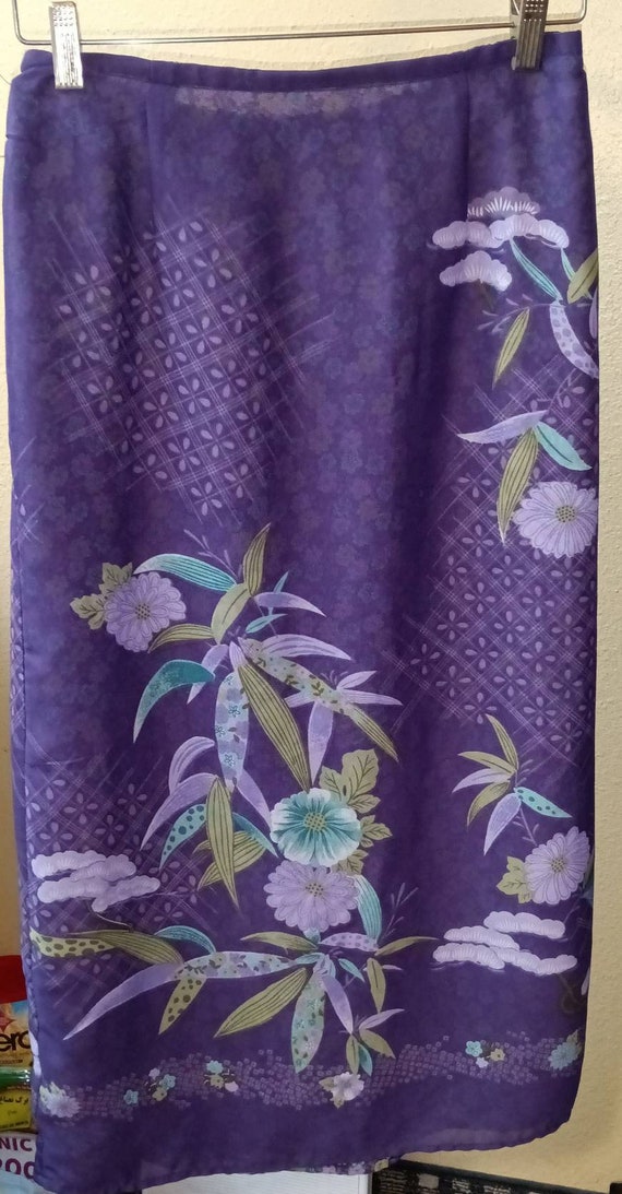 Purple Reversible Skirt Small Floral A-Line Modes… - image 7