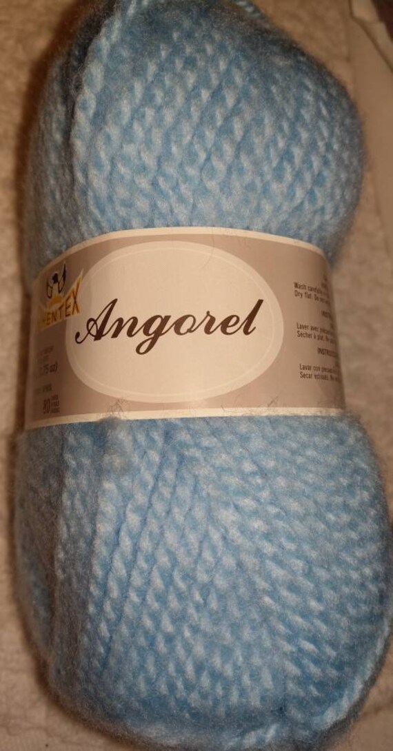 Vtg 1 Skein Phentex Angora 100 Acrylic Yarn Knit Crochet 2 Ply Cloud Blue 50 Gr