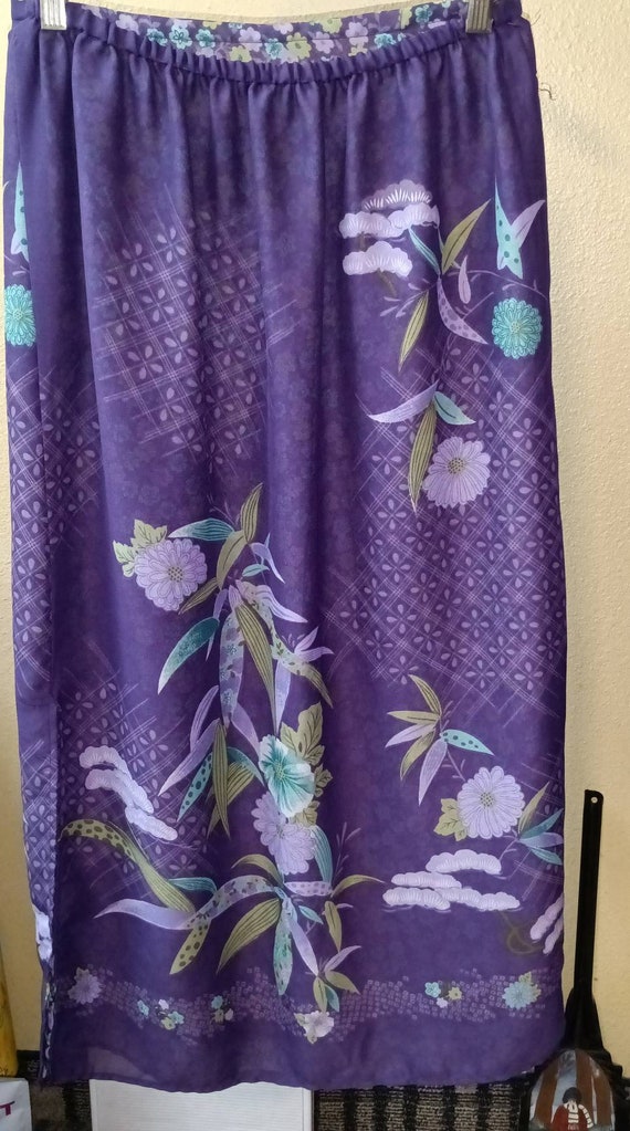 Purple Reversible Skirt Small Floral A-Line Modes… - image 2