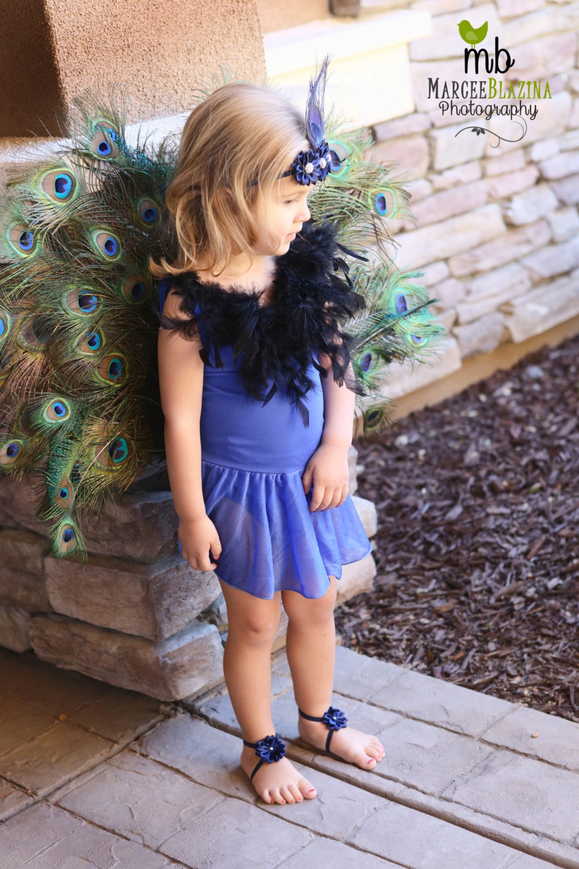 Baby Barefoot Sandals Navy Blue Flower Sandals Toddler Etsy