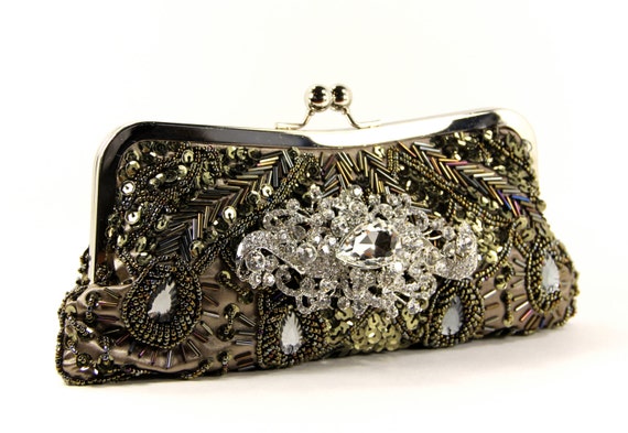olive green clutch purse