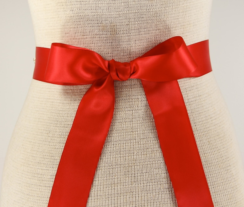 Bridal Sash Wedding Dress Sash Belt Red Rhinestone Crystal Etsy