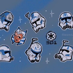 501st VINYL STICKER SHEET Star Wars the Clone Wars Waterproof Stickers ...