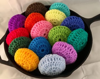 Dish Scrubbies, Pot Scrubbers, Scrubbies, Pot and pan scrubbers, Netting scrubbers, Dish scrubbers, Kitchen Favors, Hostess gift