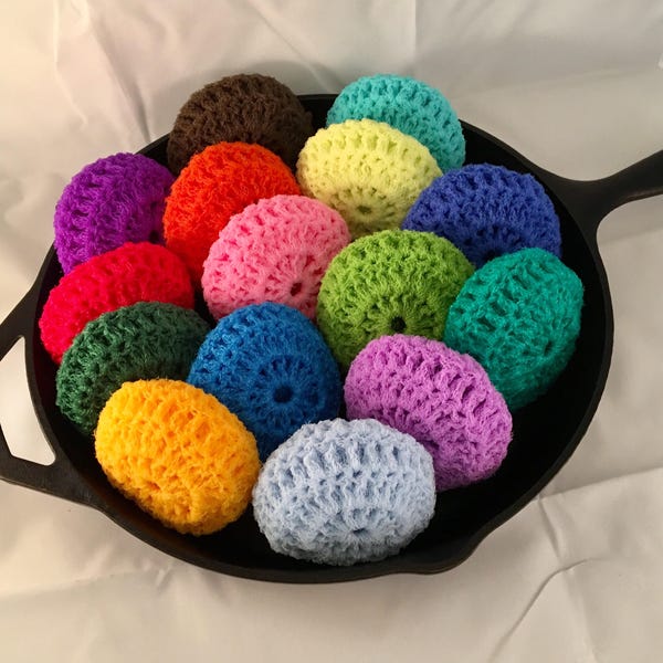 Dish Scrubbies, Pot Scrubbers, Scrubbies, Pot and pan scrubbers, Netting scrubbers, Dish scrubbers, Kitchen Favors, Hostess gift