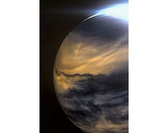 Clearest Photo Ever Taken of Venus Planet Matte Vertical Poster - Cosmic Wall Art for Space Enthusiasts
