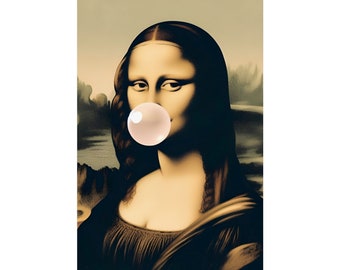 Mona Lisa Bubblegum Transformative Modern Luxury Painting Art Print Poster