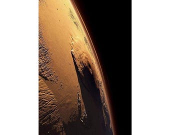 Mars Mount Olympus Olympus Mons Exploration Matte Vertical Poster - Space Decor for Astronomy Lovers