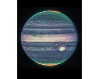 Jupiter Captured by James Webb Telescope Matte Vertical Poster Space Art Print for Astronomy Lovers