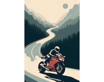 Adventure Motorcycle Matte Vertical Poster - Perfect Gift for Bikers & Road Trip Enthusiasts