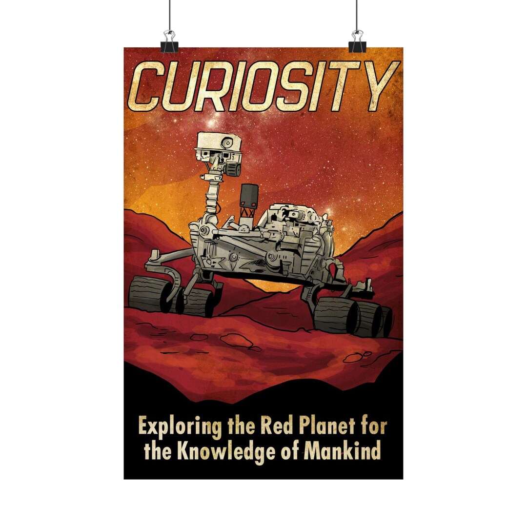 Mars Curiosity Rover Matte Vertical Posters - Space Exploration Art - Etsy