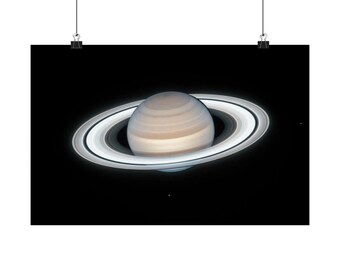 Stunning Saturn Poster NASA Image From Hubble, Space Decor, Astronomy Print, Gift for Science Lovers, Home Wall Art