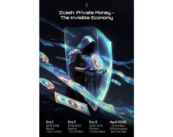 Zcash ZEC Private Shielded Money Art Print - Invisible Economy Cyberpunk Wall Art Limited Edition Privacy Guardian Poster
