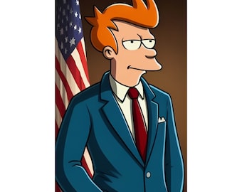 Futurama Philip Fry President of the United States Art Print Posters