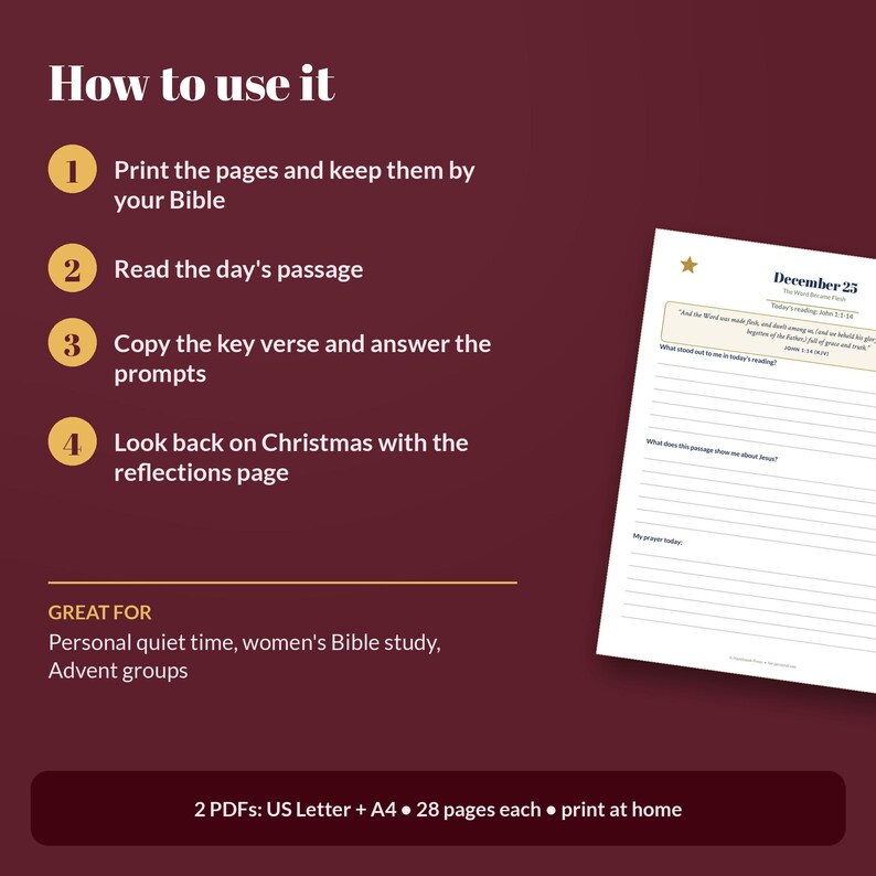Read Scripture Reading Plan Advent Reading Plan and Journal Printable, 25 Day KJV Bible Reading ...