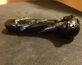 American handblown glass pyrex pipe with all sparkly dichro colors functional art-smoking glass pipe -spoon pipe -pipes-bowl