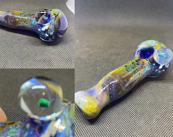 Inside out  American handblown space pipe glass pipe made with Pyrex-smoking glass pipe -spoon pipe -pipes-bowl-functional art