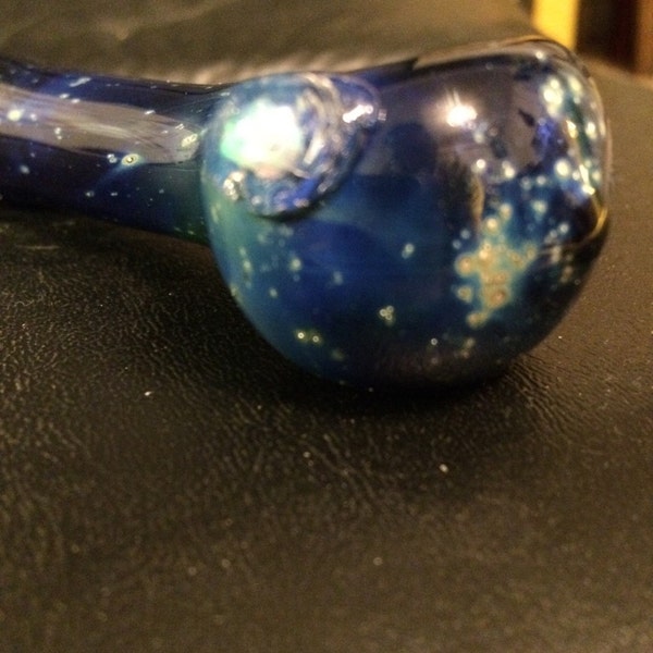 Opal Space pipe American handblown glass pipe made of blue tobacco pipe-glass smoking pipe -spoon pipe -pipes-bowl-functional art