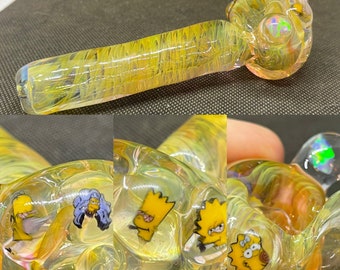 The Simpsons  American handblown tobacco glass pipe -smoking glass pipe -spoon pipe -pipes-bowl-functional art