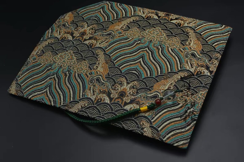 Handmade Fountain Pen Roll, Green Wave Pattern Pen Case - Etsy