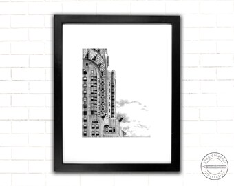 Chrysler Building Pencil Drawing Print