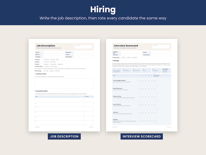 HR Forms Bundle for Managers, 17 Templates, Onboarding, Performance ...